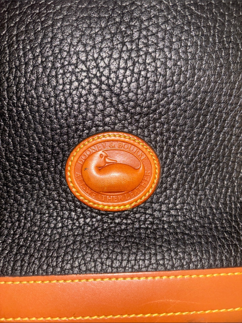 Dooney & Bourke Black and Brown Pebbled Leather Shoulder Bag - Picture 6 of 7